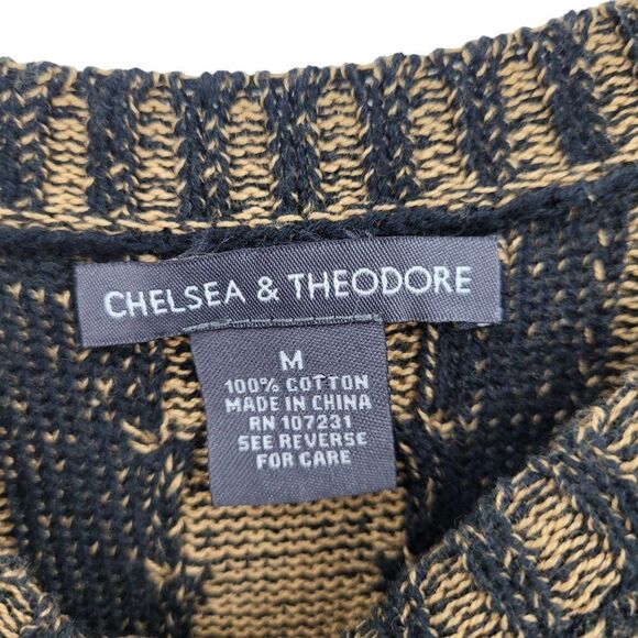 90's Chelsea & Theodore Sweater Gothic Grunge Short Flutter Tunic Brown Black M - Picture 10 of 11